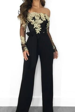 SALOPETĂ DANTELĂ MIMI negru-auriu